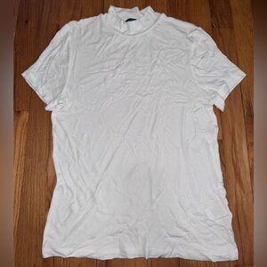 Madison White Ribbed Mock Neck Top